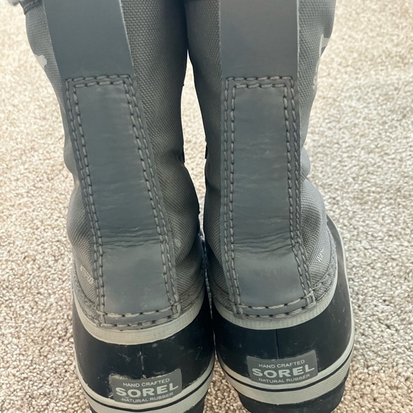 Sorel Gray Black Sherpa Lined Lace Up Snow Boots Size 1 - Picture 5 of 6